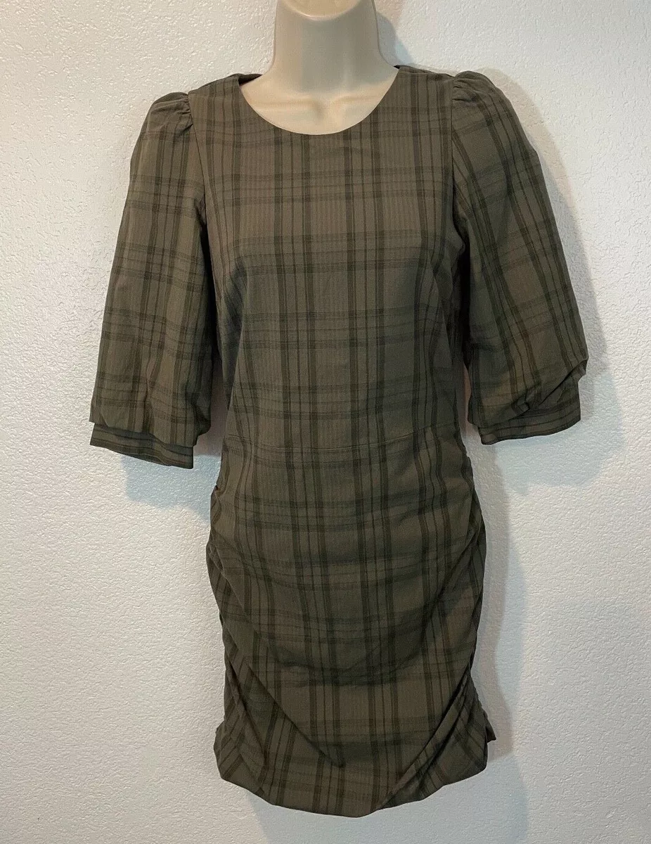 Zara green top plaid dress
