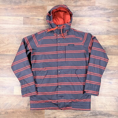 Burton Jacket Mens Medium Blue Striped Shaun White Hooded