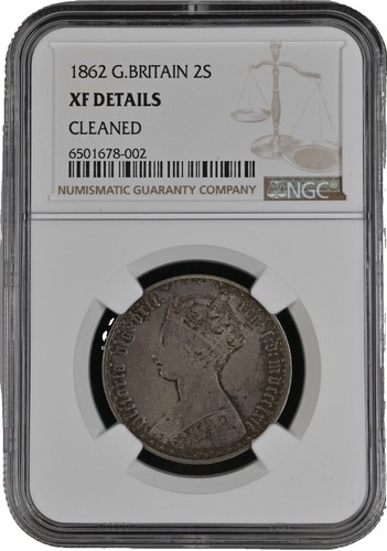 1862 C Or B BRITISH INDIA SILVER RUPEE QUEEN VICTORIA PCGS MS63
