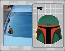 BOBA FETT HELMET Vinyl Decal 2 Star Wars Sticker, Car Truck Window Decal