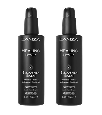 LANZA Healing Style Smoother Balm for Anti Frizz Taming 6.8oz (2pack)