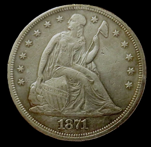 1871 USA SILVER SEATED LIBERTY DOLLAR $1 EXTRA FINE COIN