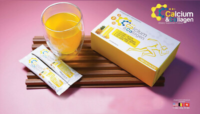 1x CC Calcium Collagen Strengthen Joints Knees Plus Vitamins 10g X 15 Sachets