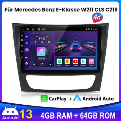 4+64GB Für Mercedes Benz E-Klasse W211 CLS C219 Carplay Autoradio GPS NAVI WIFI