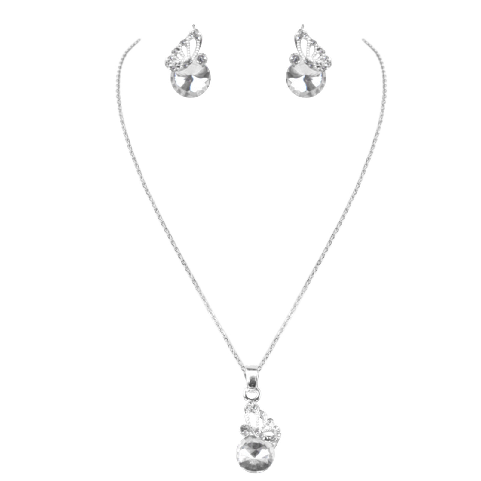 Fashion Stud Earrings and Necklace 3-Piece Set for Women and Girls - Perfect Gift-image