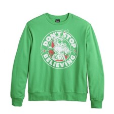 Don  t Stop Believing Ugly Christmas Sweatshirt w/ Santa Men  s Size Medium M NEW