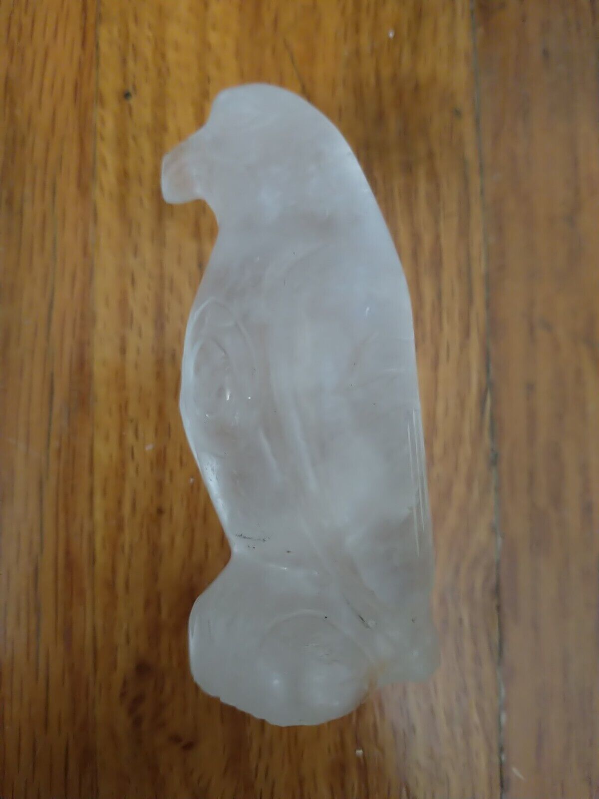 Selenite hand carved glass frosted bird eagle hawk