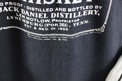 Vintage Graphic T-shir - Jack Daniel's Bottle Logo Novel Teez 1988- Men's Large - Picture 3 of 9
