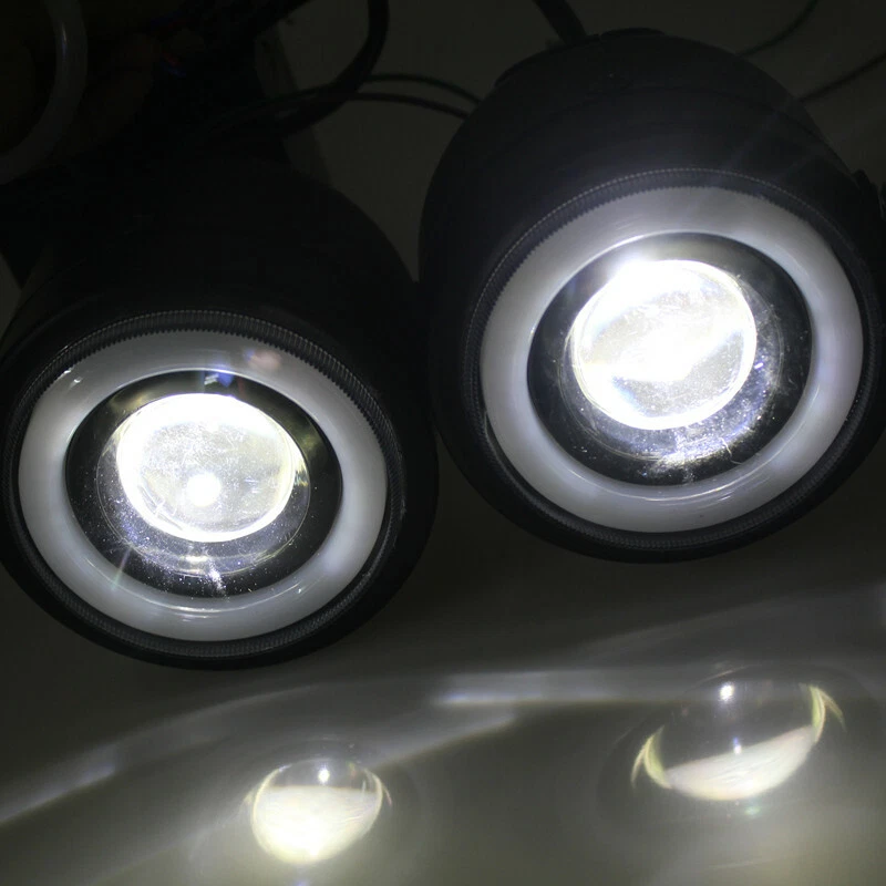 Motocicleta Ojos de Ángel LED Doble Cabeza Lámpara Frontal Doble Faro Cafe Racer Foto 4 de 4