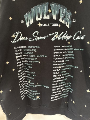 Sudadera con capucha negra Darc Sport Wolves Club 2023 Ohana Tour 289/1000 XL para hombre usada en excelente estado - Imagen 12 de 14