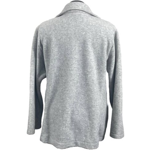 Talbot’s Women’s Gray Pea Coat Sz 1X Single Breasted Fleece Collared Pockets - Picture 2 of 10