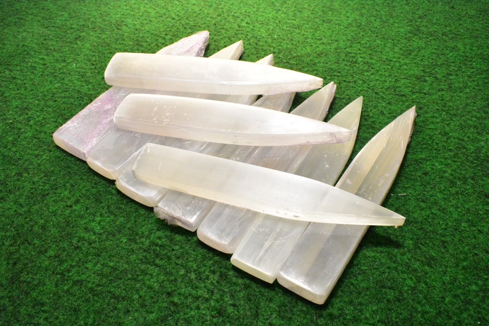 10 Selenit Flachstab Signalspitze 17 cm, Kristall Mineral, Großhandel KAUFEN UK