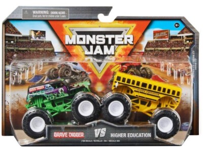 GRAVE DIGGER + HIGHER EDUCATION - Auto Monster Jam Trucks Cars Die-cast 1:64 Neu