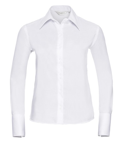 Russell 956F Ladies Womens Long Sleeve Button Collar Non-Iron Shirt Blouse - Picture 7 of 7