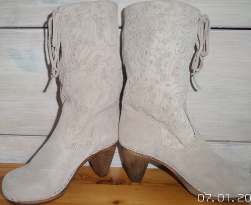 SATINA WildLeder Stiefel HOLZ-Sohle | 37 | *NEU* - Bild 7 von 12