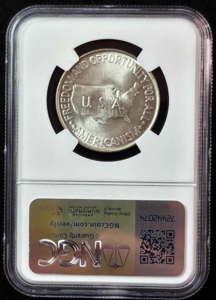 1954-P Washington- Carver Silver Half Dollar- NGC Graded MS 65 Lustrous Specimen - Image 4 of 4