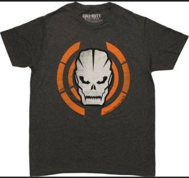 Activision Call Of Duty Black Ops 3 III Skull Logo T-Shirt Cotton Blend Gray | eBay