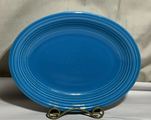 Fiestaware Peacock Blue Serving Platter 11.5 X 8.5 “ Retired Homer Laughlin