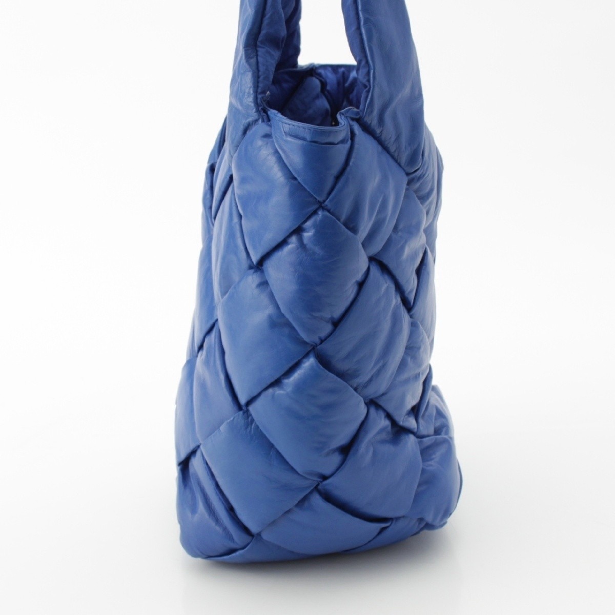 Bottega Veneta Cassette Maxi Intrecciato Leather Tote Bag Blue 36x31in Used thumbnail 3