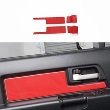 For Toyota FJ Cruiser 2007-2013 2014 Red Carbon Fiber Inner Door Panel Strip 4pc