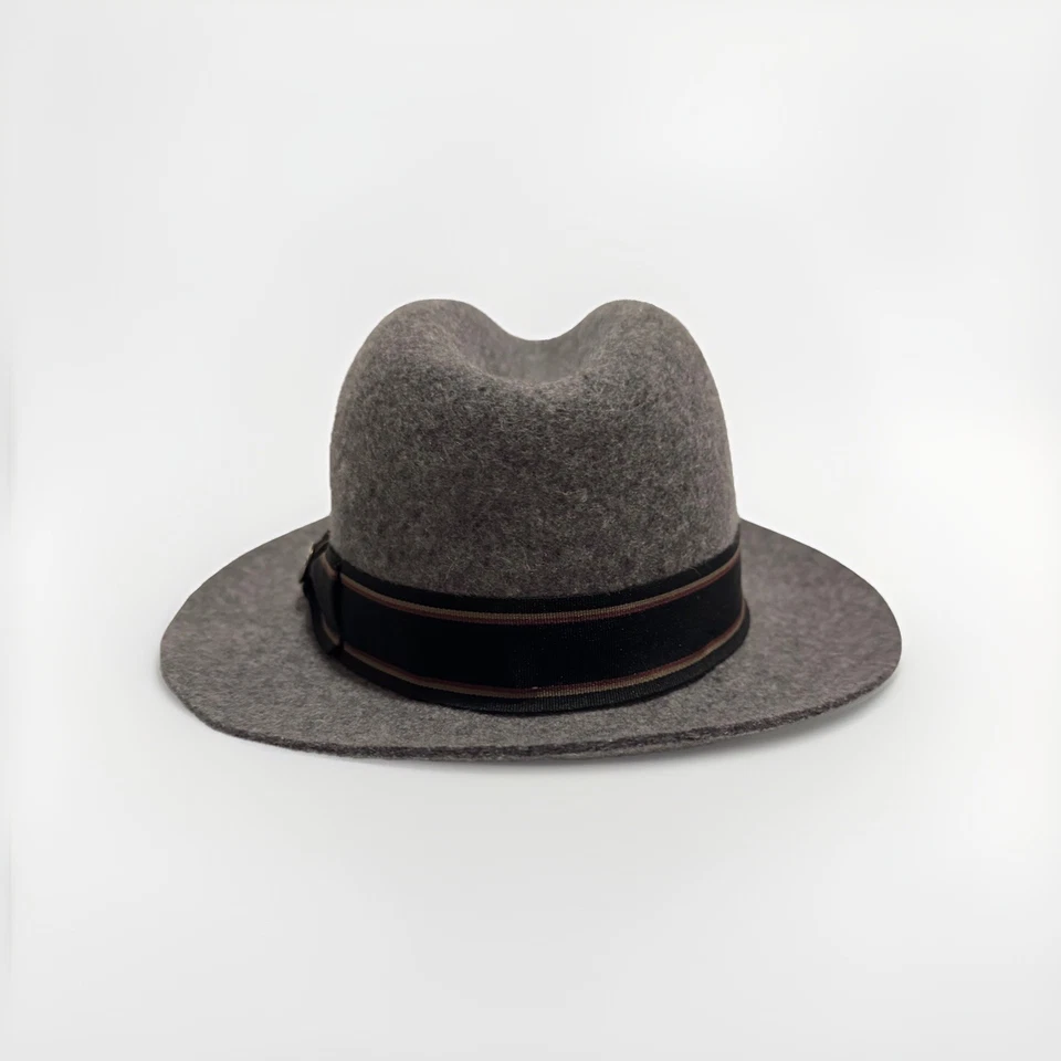 Goorin Bros Fedora Hat Wide Brim Gray 100% Wool Size Medium - Image 2 of 4