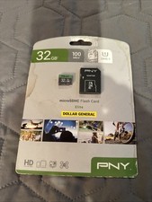 PNY microSDHC Flash Card 751492593739 32GB UHS-I 100MB Elite NEW Adapter