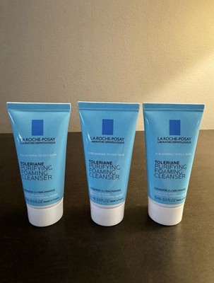 La Roche Posay Toleriane Purifying Foaming Face Cleanser 15 ml .5 fl oz X3