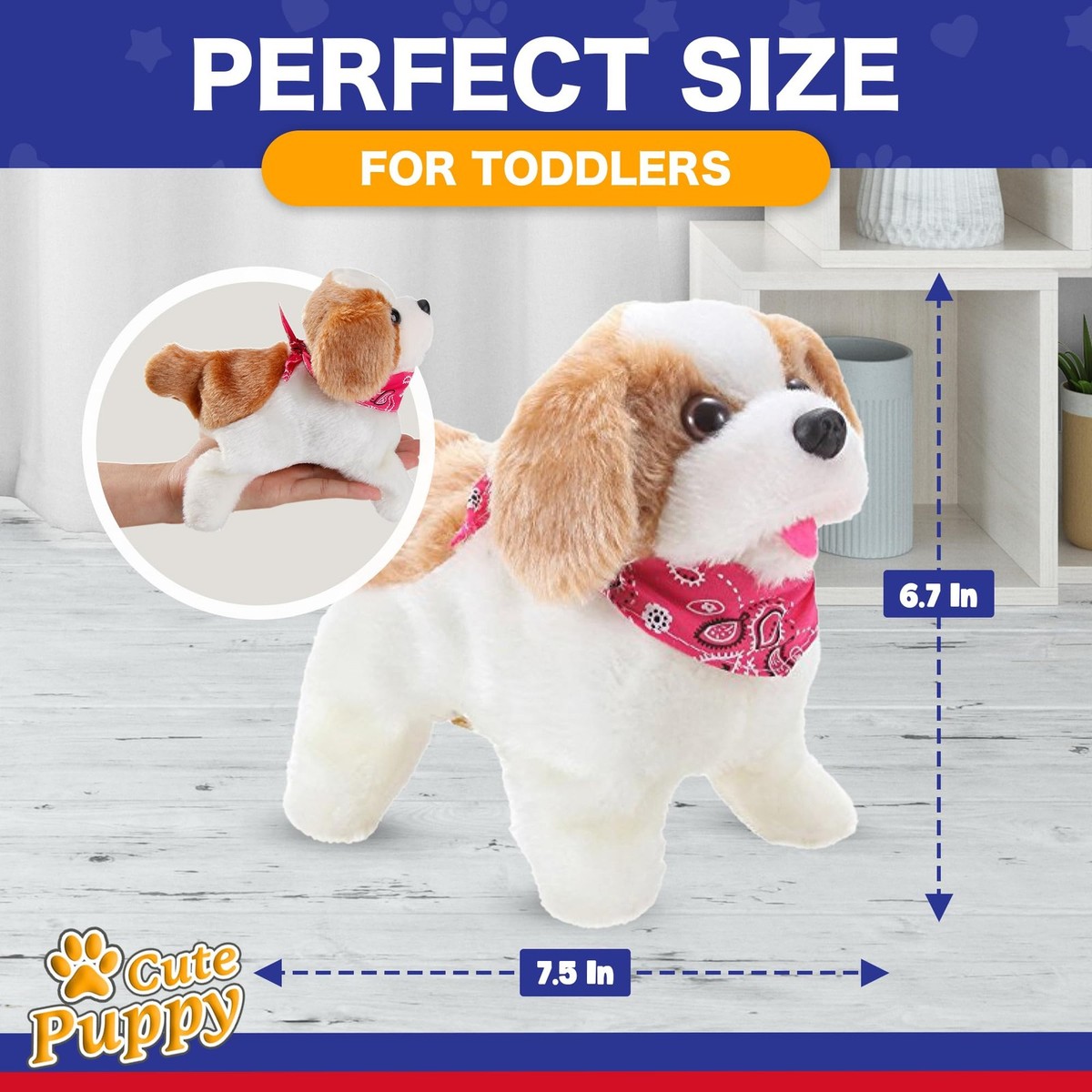 Interactive 7 Inch Flipping Puppy Toy Robot Dog Performs Tricks
