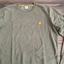 JACK JONES Core Sweatshirt Mens M Olive Green Orange Crewneck