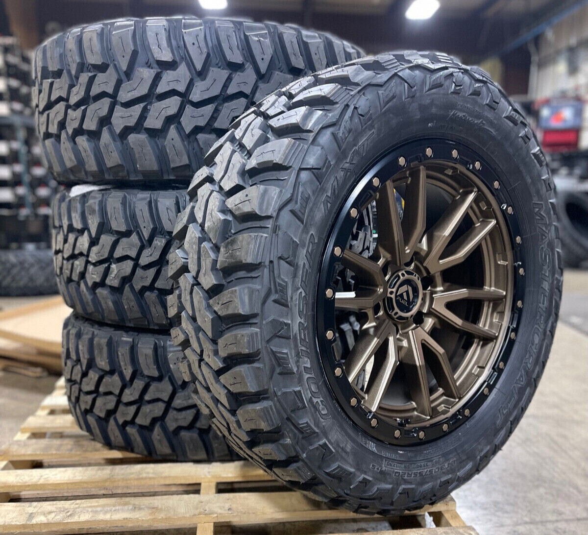 20x9 Fuel D681 Rebel Bronze Wheels Rims 33