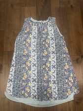 LOFT Women’s Blue Floral Sleeveless Shift Dress Size Medium M