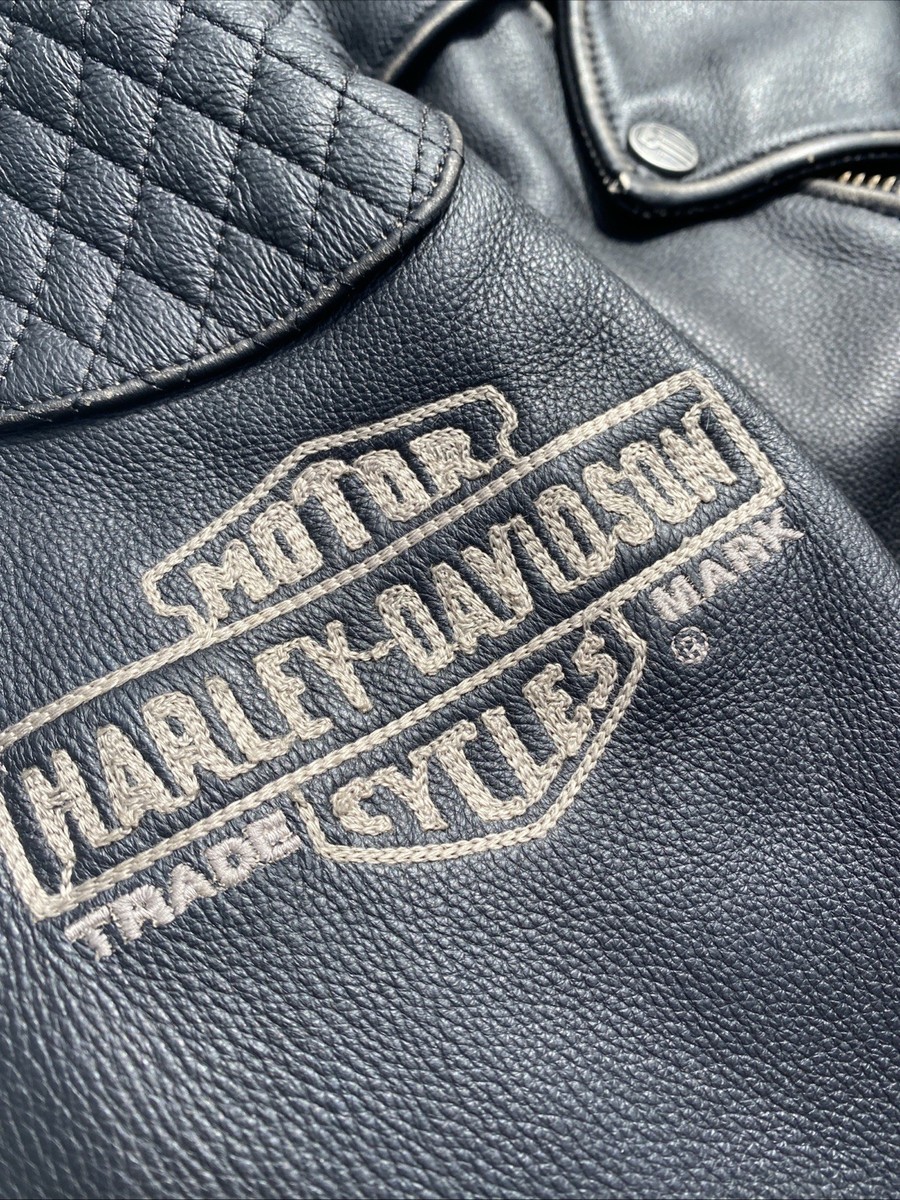 Harley Davidson Men Leather Jacket Black 2XL Distressed 98063-13VM