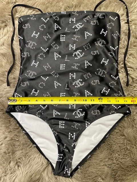 Traje de baño clásico de una pieza CHANEL LOGOTIPO CC - mediano, negro Foto 4 de 4