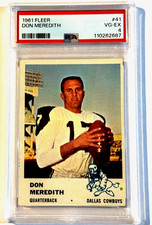 1961 FLEER Don Meredith Rookie Card #41 PSA 4 VG-EX Vintage Dallas Cowboys . rookie card picture