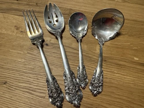 Wallace Grand Baroque Sterling Serving Pieces! 316 Grams! Scrap?