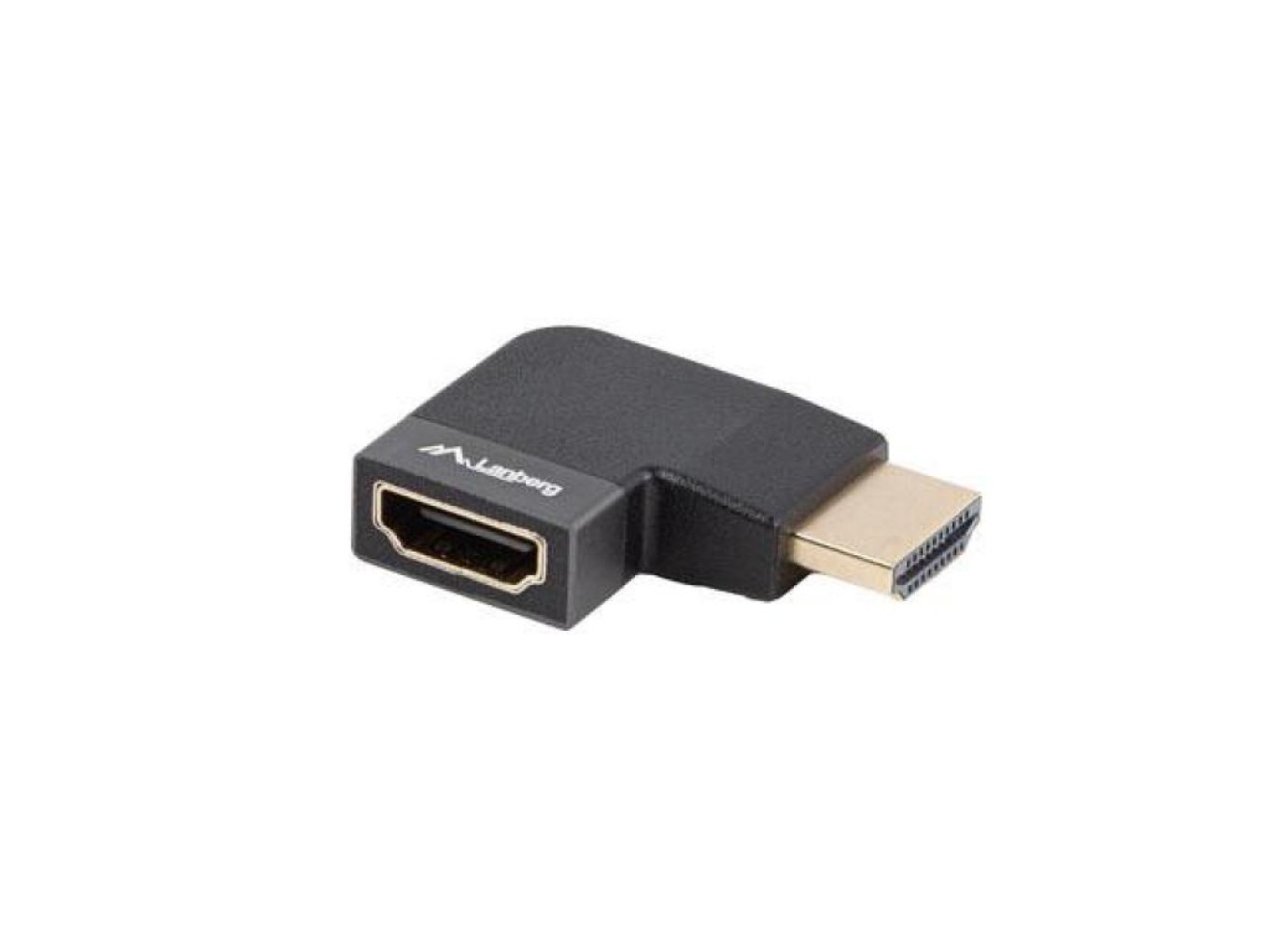 Silber Lanberg Hdmi(F)-Hdmi(F) 8K Winkeladapter Aluminium - Bild 3