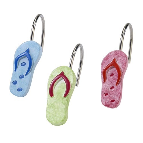 - Shower Curtain Hooks, Beach Inspired Bathroom Decor, Set of 12 (Beach Mode ...
