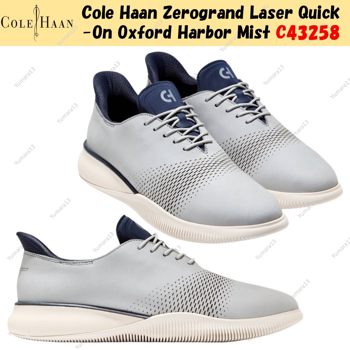 Cole Haan Zerogrand Laser Quick-On Oxford Harbor Mist C43258 talla para hombre