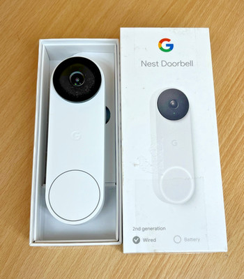 Google Nest VIDEO Doorbell (Wired, 2nd Gen) - Security Camera - Snow- UNIT ONLY