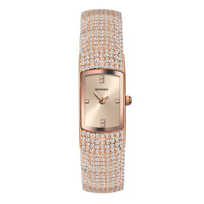 Seksy By Sekonda Rose Gold with Stone Set Case Watch Model 40423