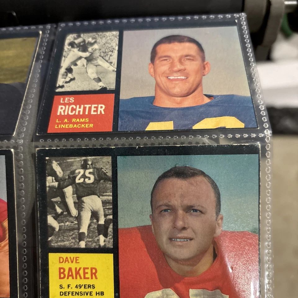 1962 TOPPS 足球 9 卡套装 2.00 船 VG-EX/VG — 第 2/4 张图片