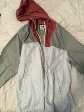 The North Face Women s Colorblock Hooded Full Zip Windbreaker Jacket M