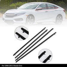For Honda Civic 2006 - 2011 Black Window Weatherstrips Moulding Trim Seal Belt