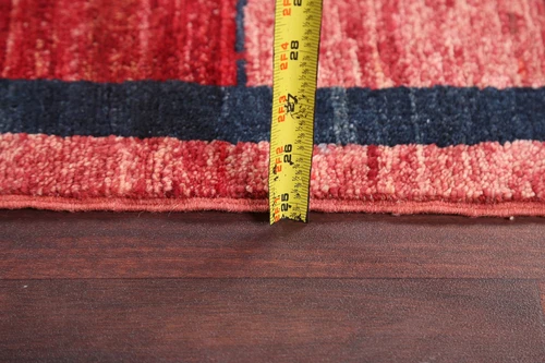 Handmade Multicolor Gabbeh Oriental Area Rug 5x8 Ft Striped Modern Wool Carpet - Picture 19 of 20