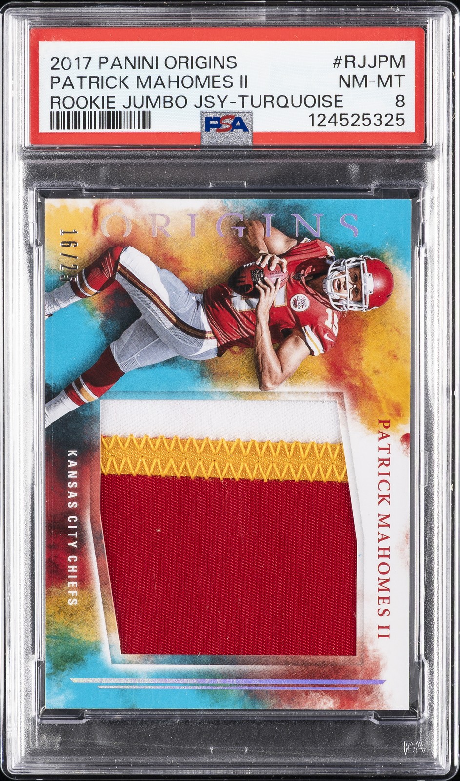 Patrick Mahomes Panini Origins Rookie Jumbo Jerseys #RJJPM Turquoise
