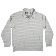 Linksoul Mens XL 1/4 Zip Pullover Sweater Tempus Fugit Striped Cotton Polyester