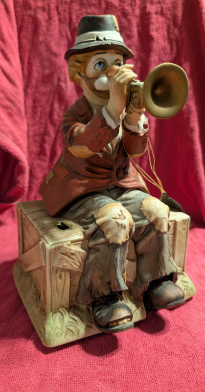 Vintage Willie The Trumpeter Clown Melody In Motion Music Box WACO Working - Box