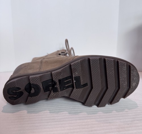 Sorel Joan of Arctic Wedge Ash Brown Leather Lace Up Ankle Boots Women's Size 8 - Picture 7 of 21