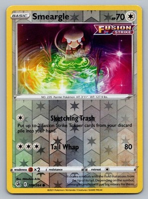 2021 Pokemon Fusion Strike Smeargle 209/264 Reverse Holo NM