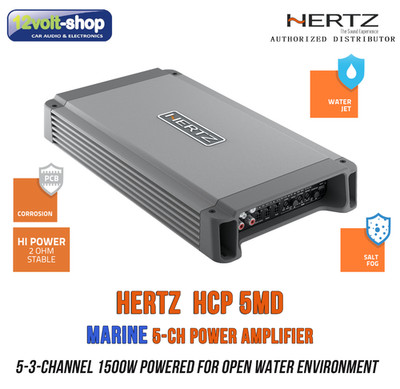 HERTZ HCP 5MD - 1500W Compact Marine 5-Kanal Endstufe für Boote; NEU
